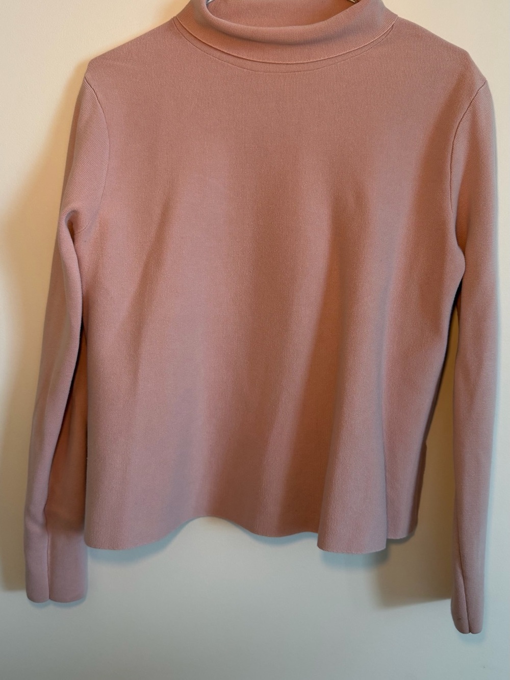 COS Long Sleeve Mock Neck Top in Dusty Rose